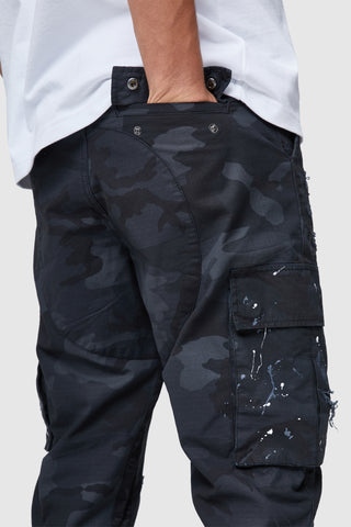 General Distress Cargo Pant - Black Camo