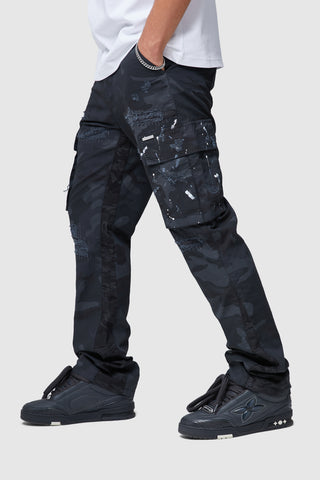General Distress Cargo Pant - Black Camo