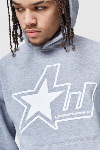 LW STAR HOOD - GREY