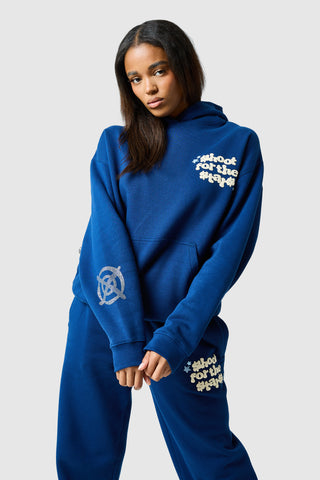 Capuche « Shoot For The Stars » pour femme - Bleu marine océan