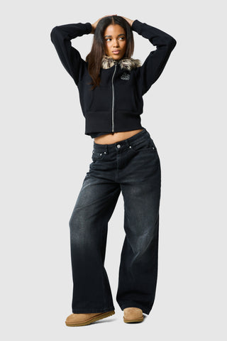 Capuche Yasmin pour femme - Noir