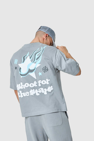 T-shirt « Shoot For The Stars » - Gris lune