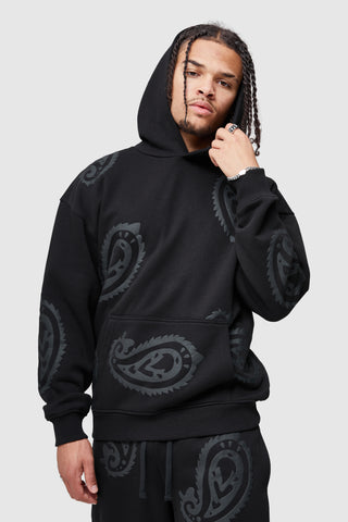 PAISLEY HOOD - BLACK